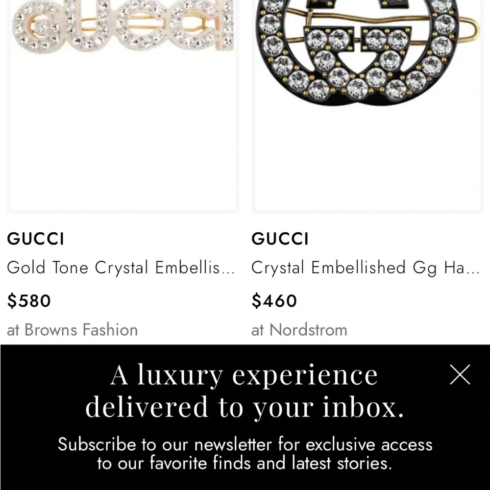 Gucci Gold Crystal Embellished Hair Clip - Picture 4 of 4